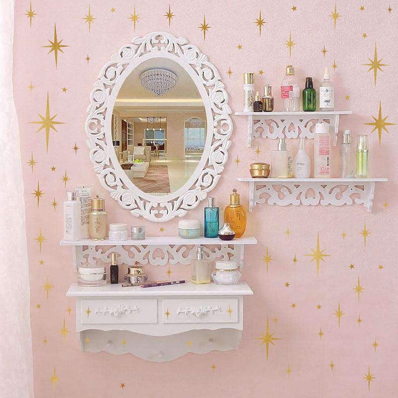 Easma Star Wall Stickers Girls Room Wall Decals (116pcs) Sparkle Wall Sticker Stick and Peel Stars Stickers-6 Sizes - Image 5